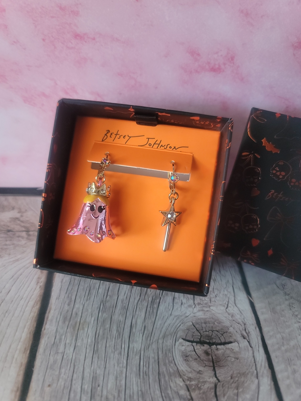 Betsey Johnson Ghost Princess & Wand Mismatched Earrings